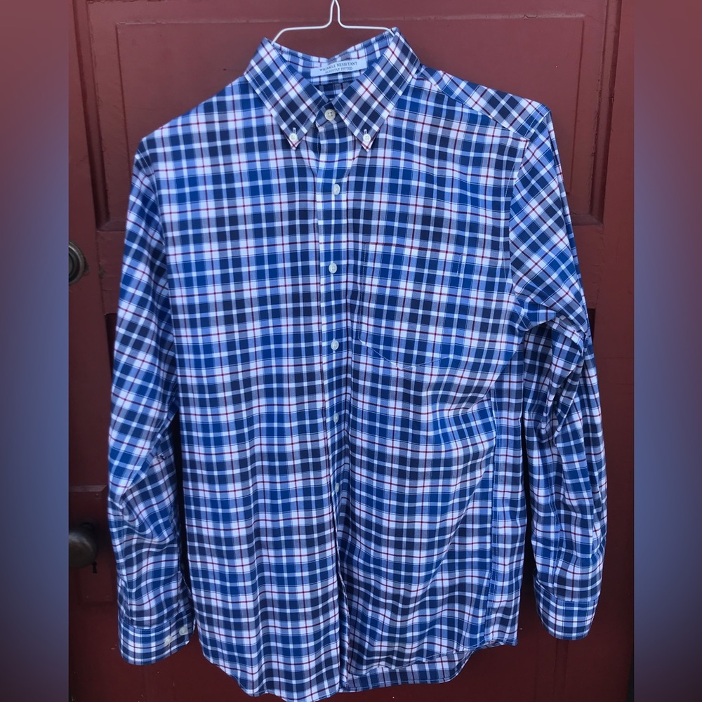 LL Bean Wrinkle-Resistant Plaid Shirt - Slightly Fitted - Men’s Medium